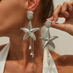 Conch Starfish Drop Earrings