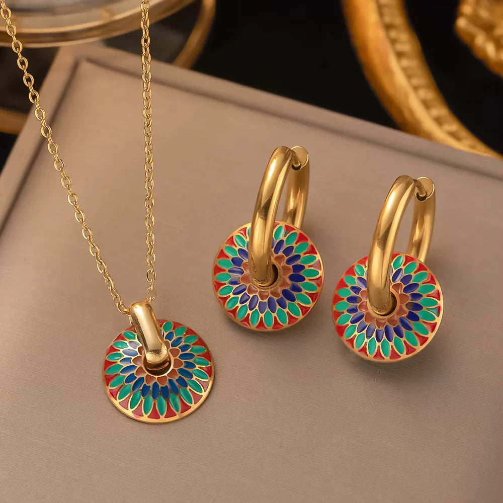 Rainbow Daisy Jewelry Set
