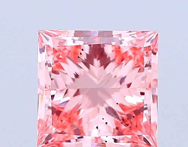 Lab-Grown Princess Diamond - 1.62 Carats, Fancy Vivid Pink Color, VS2 Clarity - Certified by IGI - Report Number: LG665421372