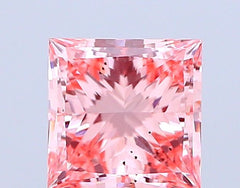 Lab-Grown Princess Diamond - 1.62 Carats, Fancy Vivid Pink Color, VS2 Clarity - Certified by IGI - Report Number: LG665421372