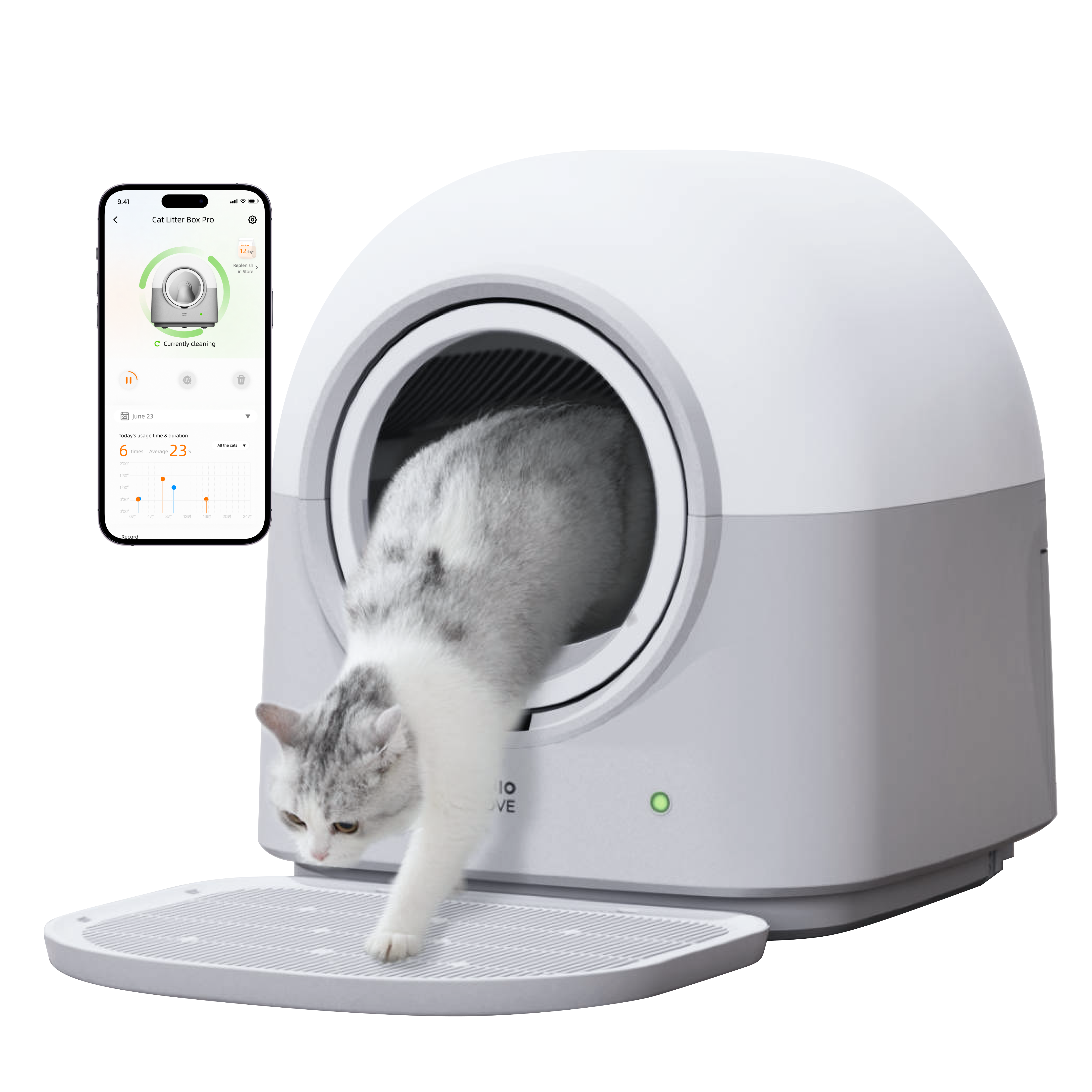 HHOLOVE Katzenklo Selbstreinigend Katzentoilette Groß XXL