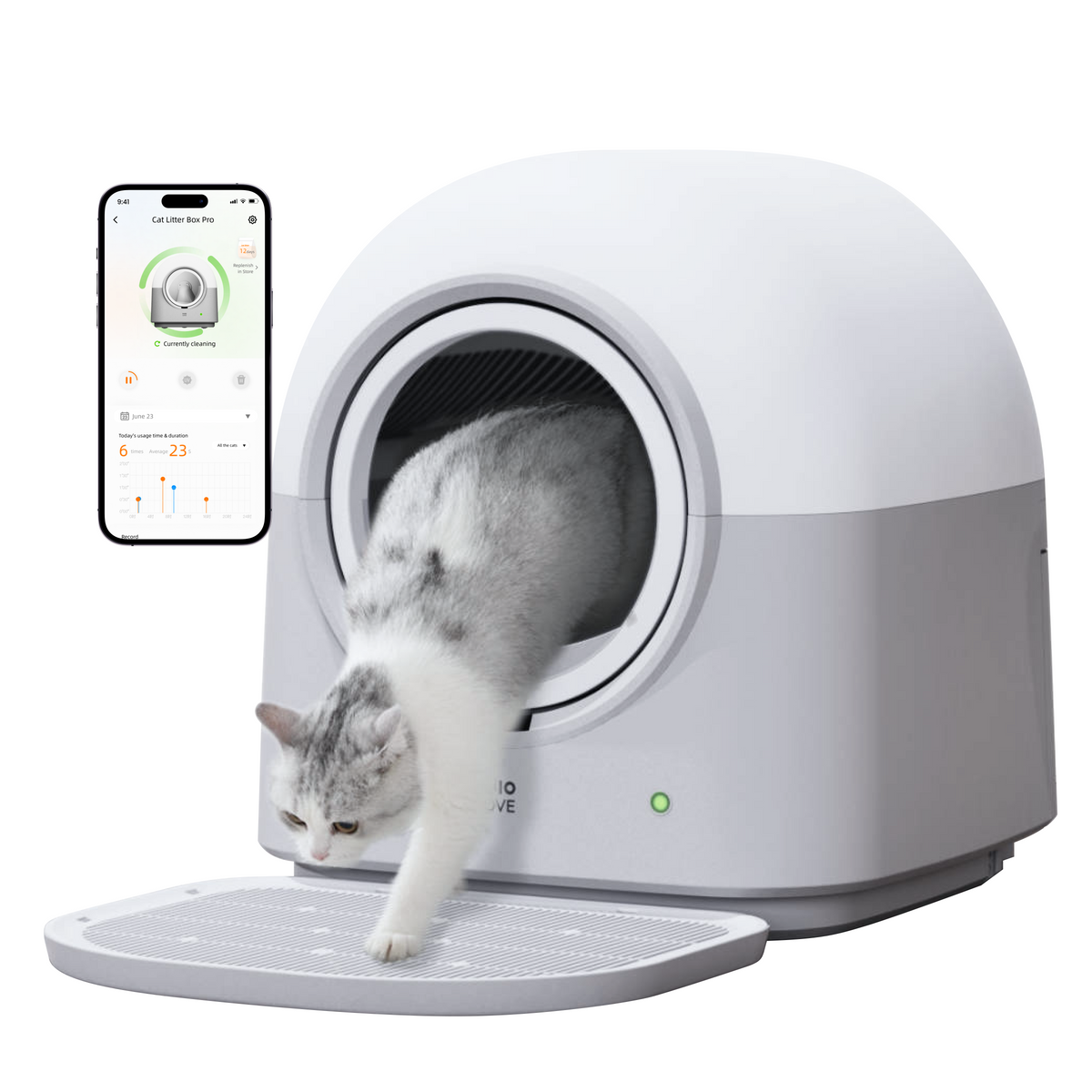 HHOLOVE Katzenklo Selbstreinigend Katzentoilette Groß XXL