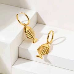 Fish Bone Dangle Earrings