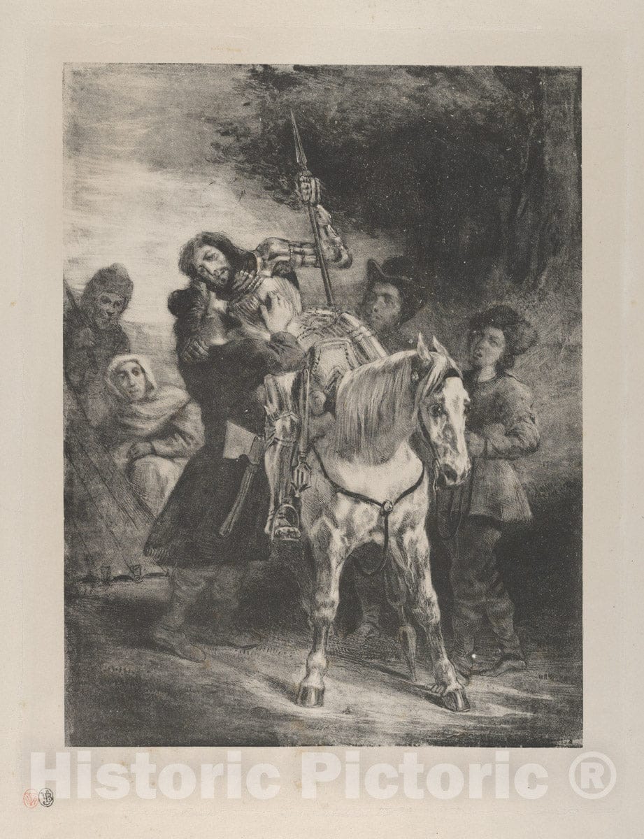 Art Print : Eugène Delacroix - The Wounded Goetz Taken in by The Gypsies 2 : Vintage Wall Art
