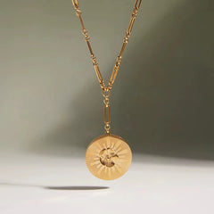 18K Ribbed Camellia Flower Necklace