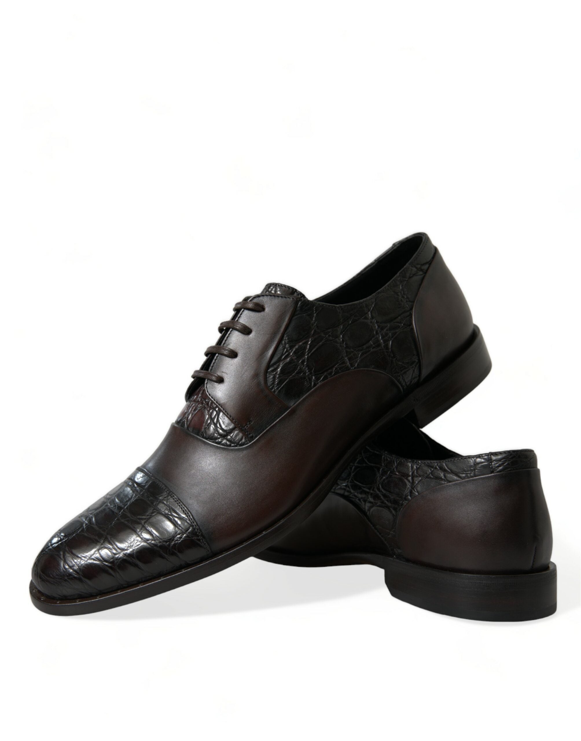Dolce & Gabbana Brown Exotic Leather Formal Men Dress Shoes - Luxe Marca