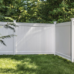 Freedom Emblem 9-ft H x 5-in W White Vinyl Corner Fence Post (Assembled)