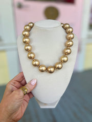CCB Ball Necklace - Worn Gold