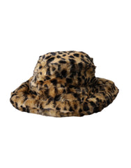 Dolce & Gabbana Brown Leopard Fur Women Bucket Hat - Luxe Marca