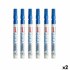 Set of Markers Uni-Ball PX-21L 6 Pieces Blue (2 Units)