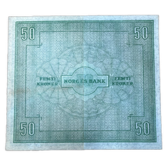 50 KR 1945A Kv.01 (flekker og èn midtbrett)
