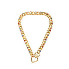 Heart Lock Rainbow Necklace