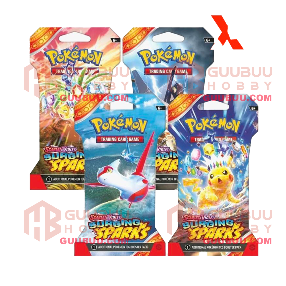 Pokemon Scarlet and Violet 8 (SV08) Surging Sparks Sleeved Booster Pack Bundle [Set of 4]