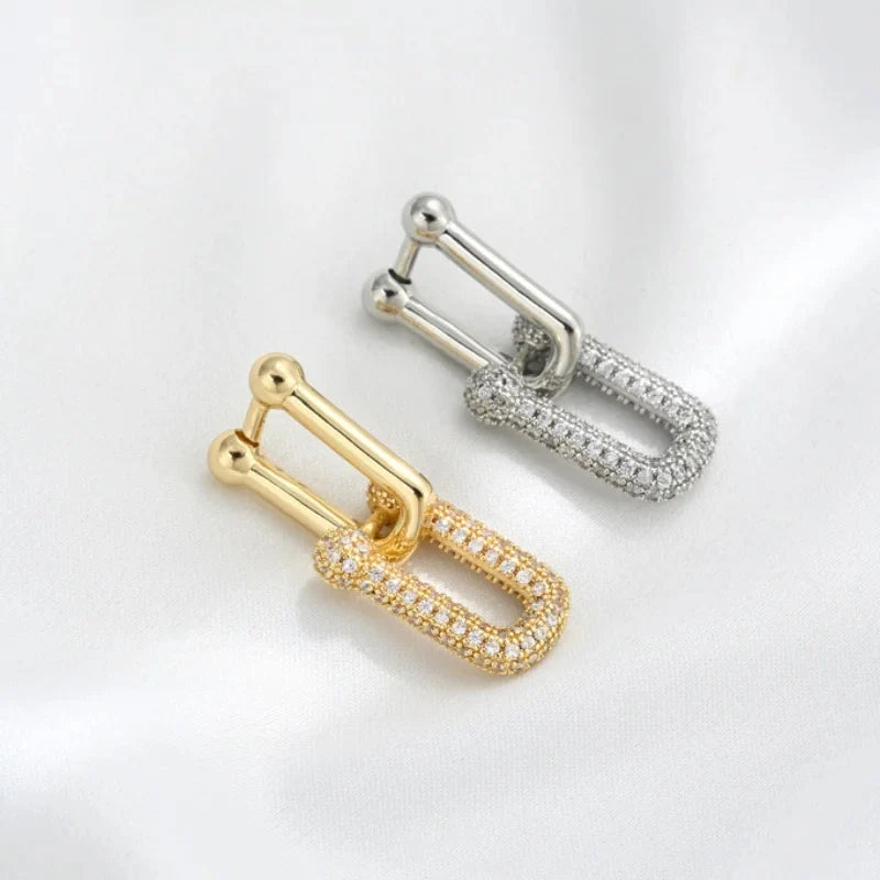 18K U-Shaped Hoop Earrings