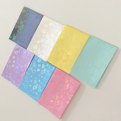 Holographic Heart Photo Card Sleeves, Set of 50 (7 Colours)