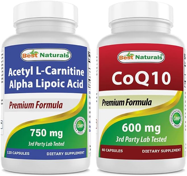 Best Naturals Acetyl L-Carnitine and Alpha Lipoic Acid 750 mg & CoQ10 600 mg