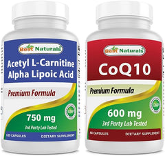 Best Naturals Acetyl L-Carnitine and Alpha Lipoic Acid 750 mg & CoQ10 600 mg