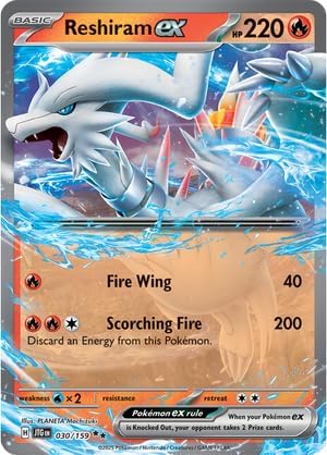 Pokemon - Reshiram ex 030/159 – Journey Together – Double Rare – Foil Single Card