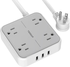 Tessan  Regleta con 3 puertos USB, cable de extensión de 5ft