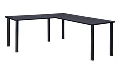 Regency Kee 66 x 66 in. Corner L Shaped Desk- Grey Top, Black Legs