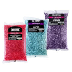 Waxness Spa Choice Assorted Hard Wax Beads 2.2 lb / 1 kg Pack of 3 - Tourmaline, Aloe Vera, Passion Fruit