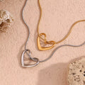 2pc Thin Heart Snake Chain Necklace
