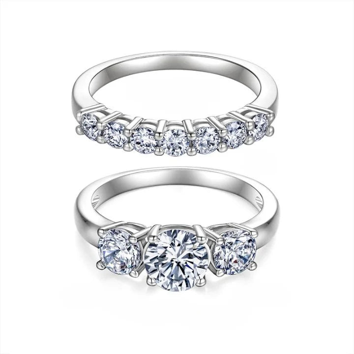 2 Carat Moissanite Ring Set
