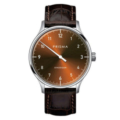 Prisma Design 'Einzeiger' Eenwijzerhorloge Bruin 40mm - horlogeoutlet.nl