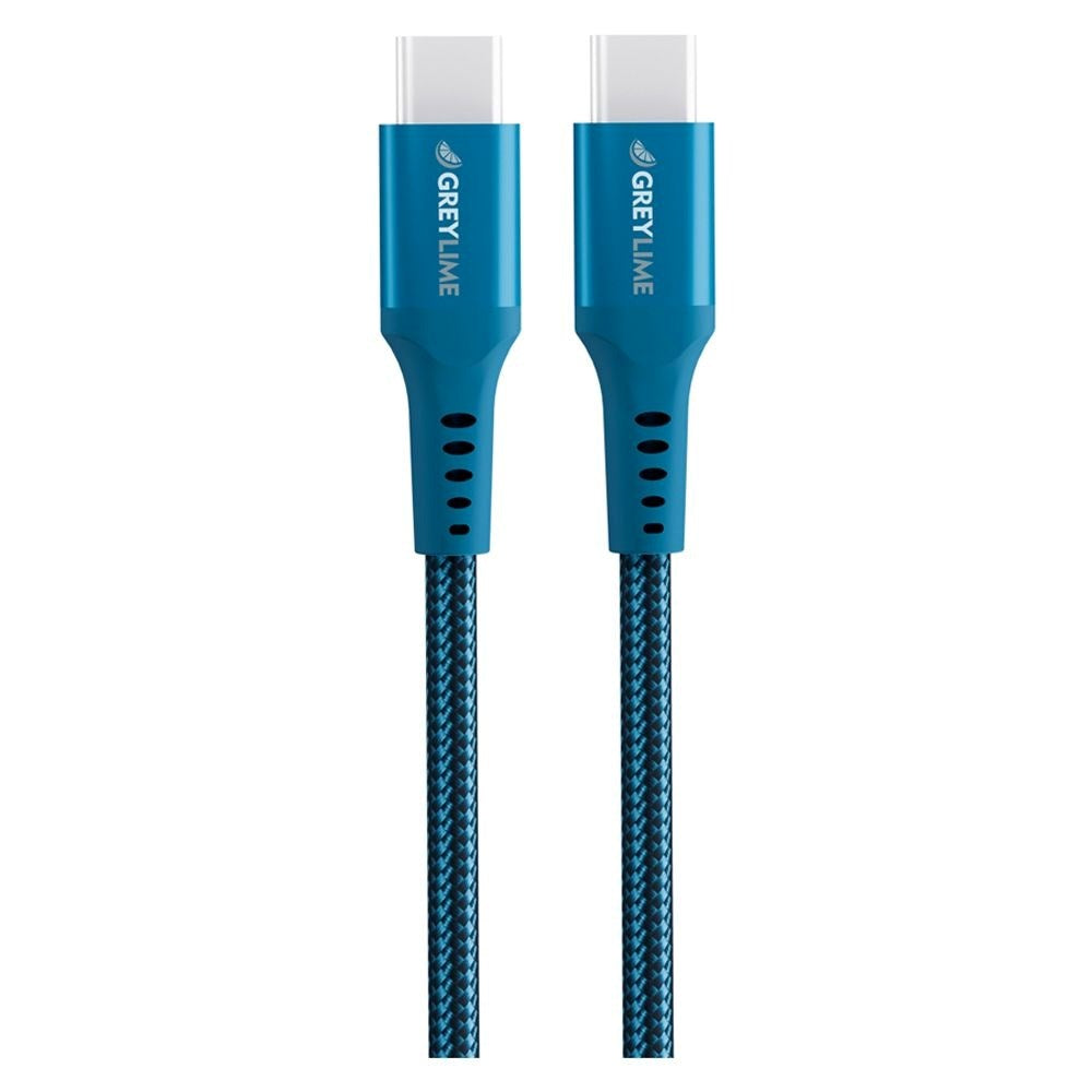 GreyLime 60W Braided USB-C til USB-C Kabel 3 meter - Sort