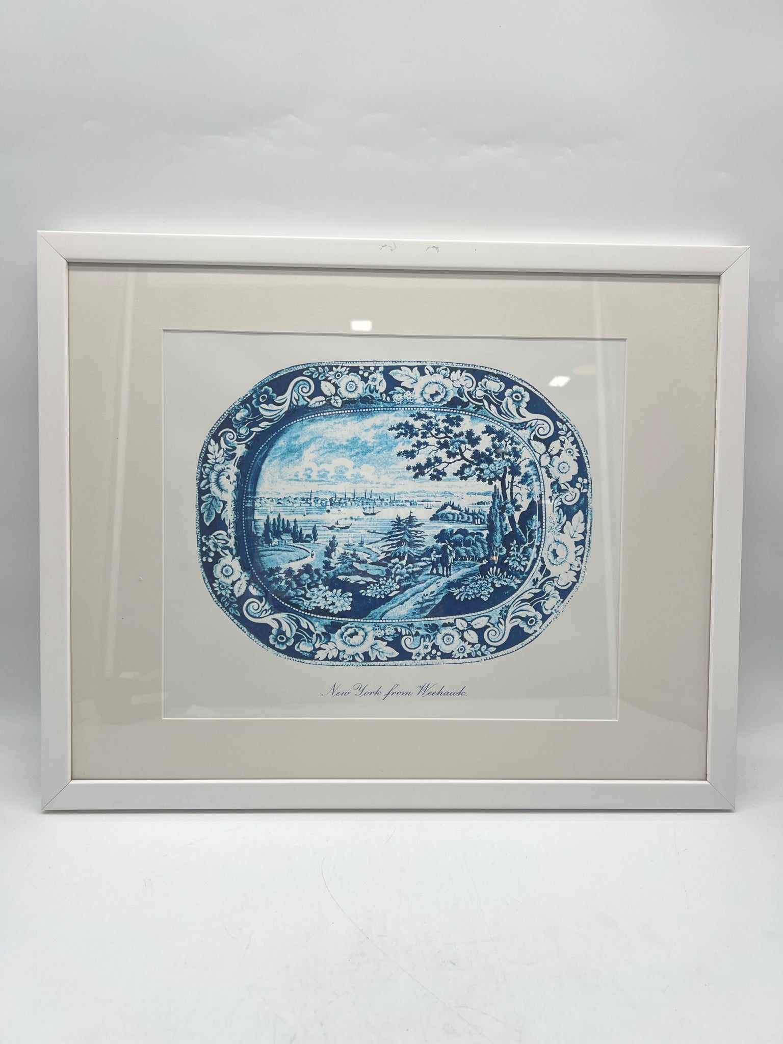 PRINT NEW YORK BLUE IN WHITE FRAME