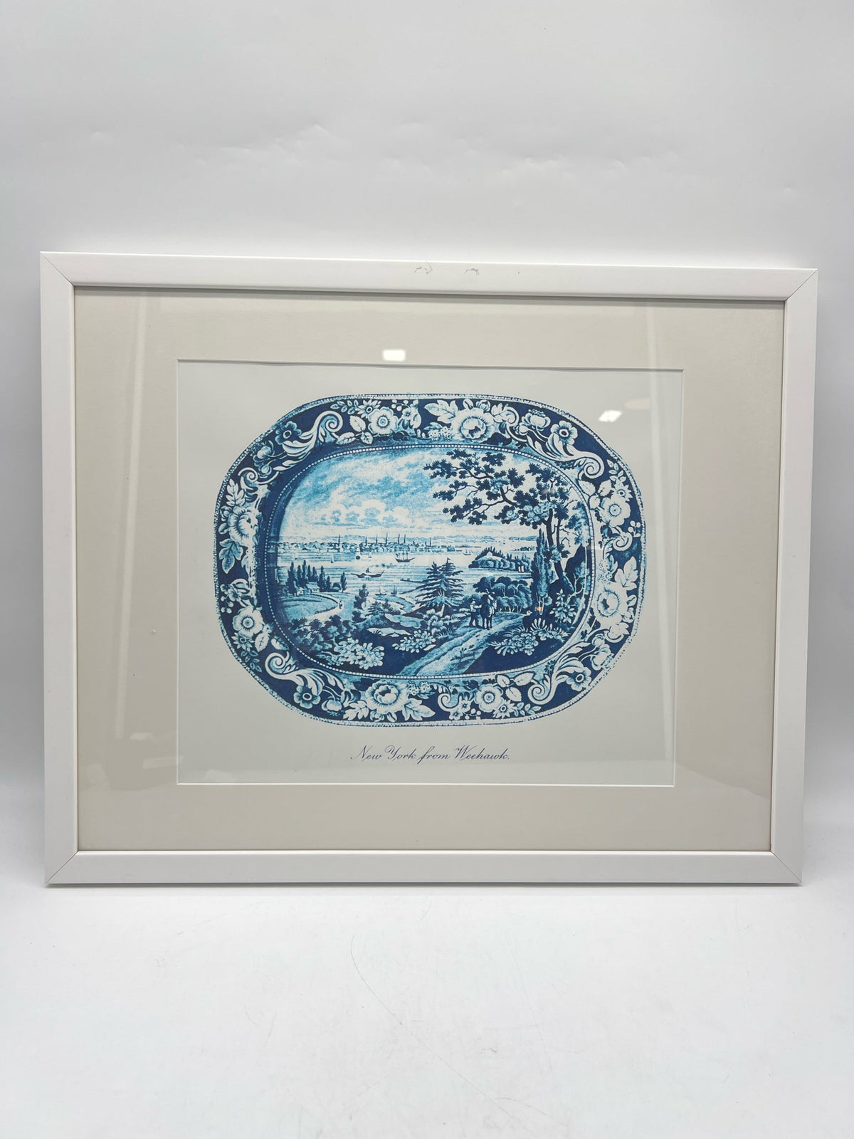 PRINT NEW YORK BLUE IN WHITE FRAME