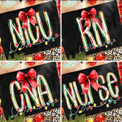 Christmas Medical Font Bow & Lights