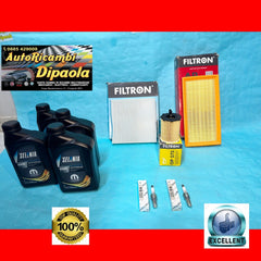 KIT TAGLIANDO + CANDELE LANCIA YPSILON 0.9 TWINAIR NATURAL POWER 4L SELENIA GAS