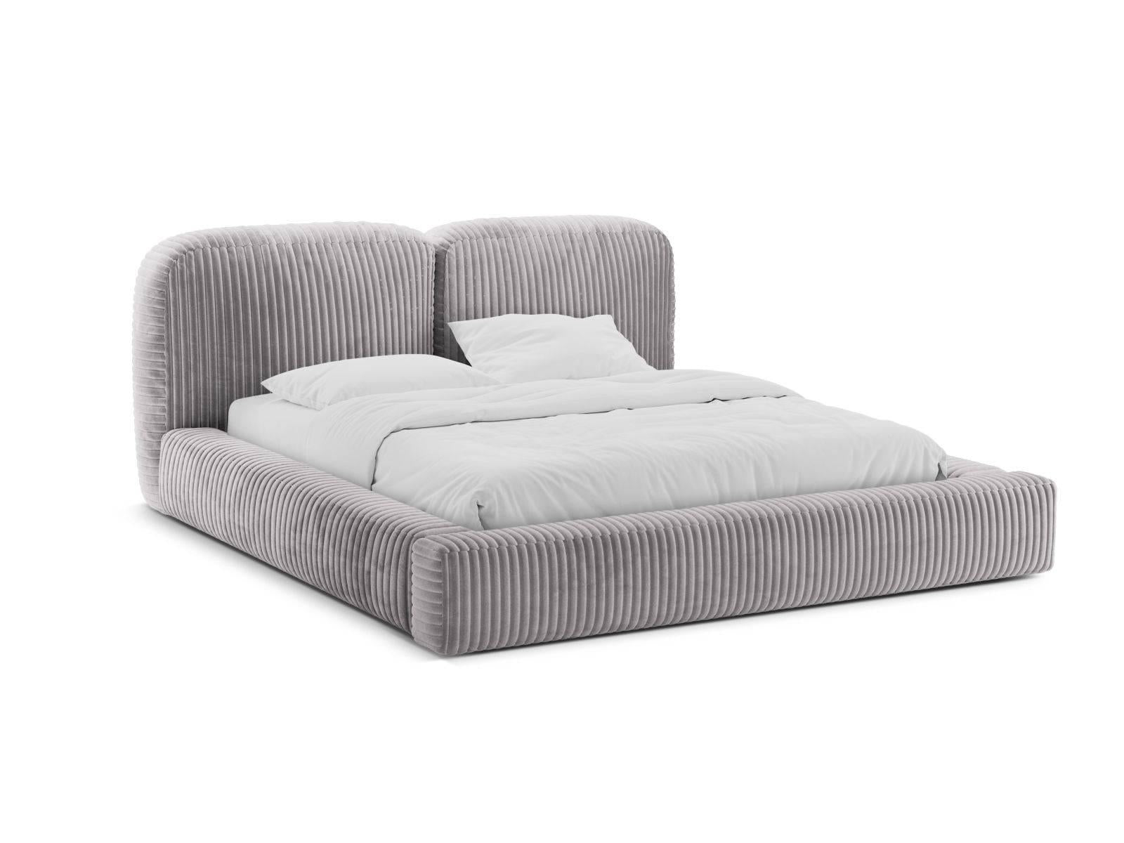 Bedframe Martina ribstof 180 x 200 met opbergruimte