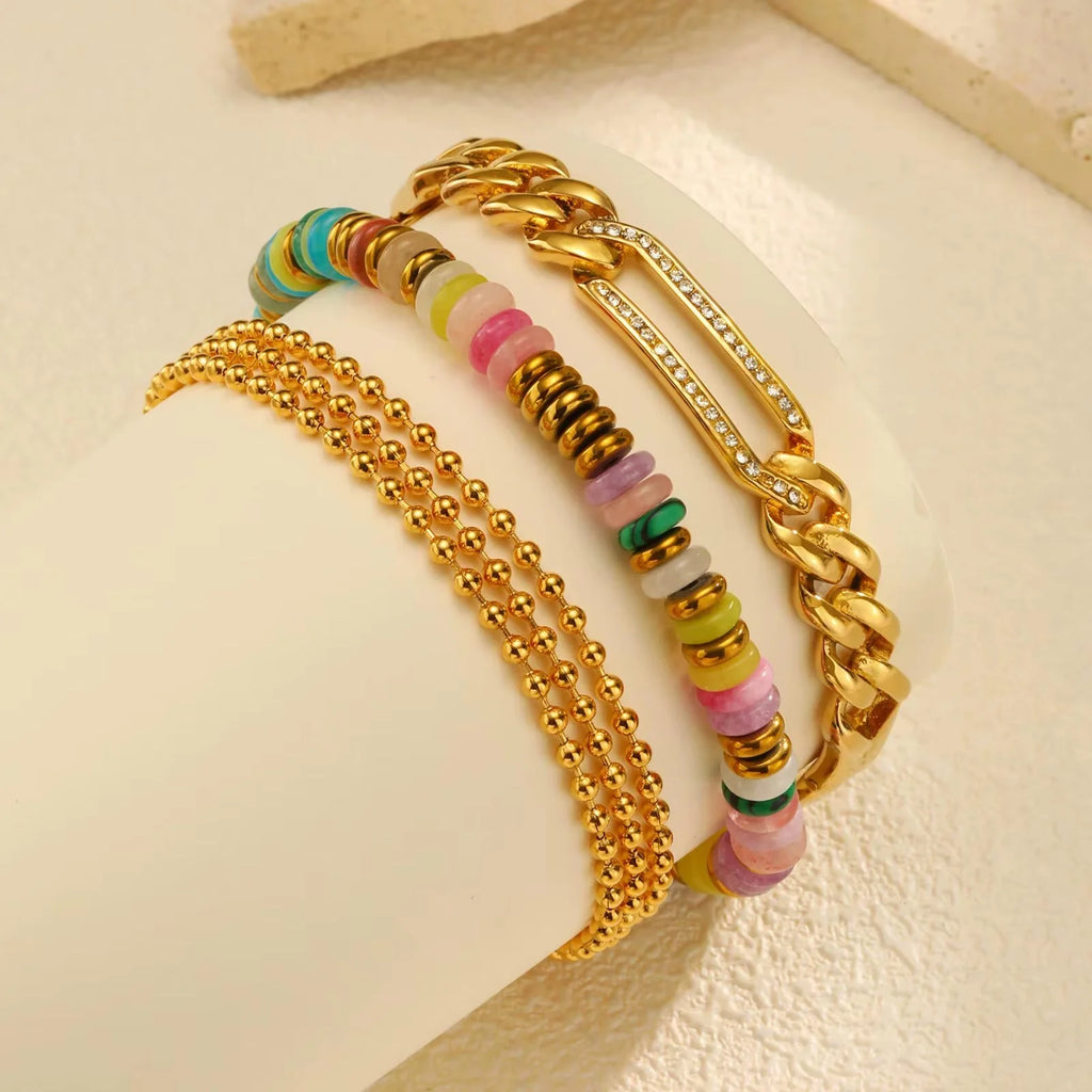 3pc Classic Rainbow Bracelet Set