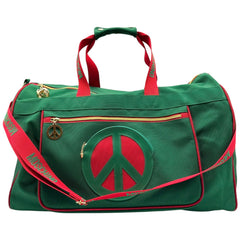 Moschino 90's Green Red Peace Sign Duffle Bag