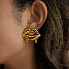 Liquid Lip Stud Earrings