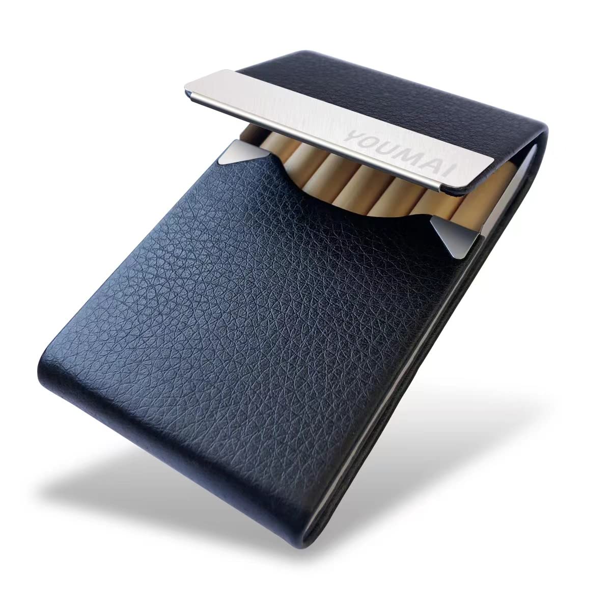 Portable Slim Leather Cigarette Case (Hold 7 Regular Size) for Men or Women | Portable Slim Leather Cigarette Case Hold 7 Regular Size, Classic Pocket Design, Ultrathin Lightweight Carrying Box