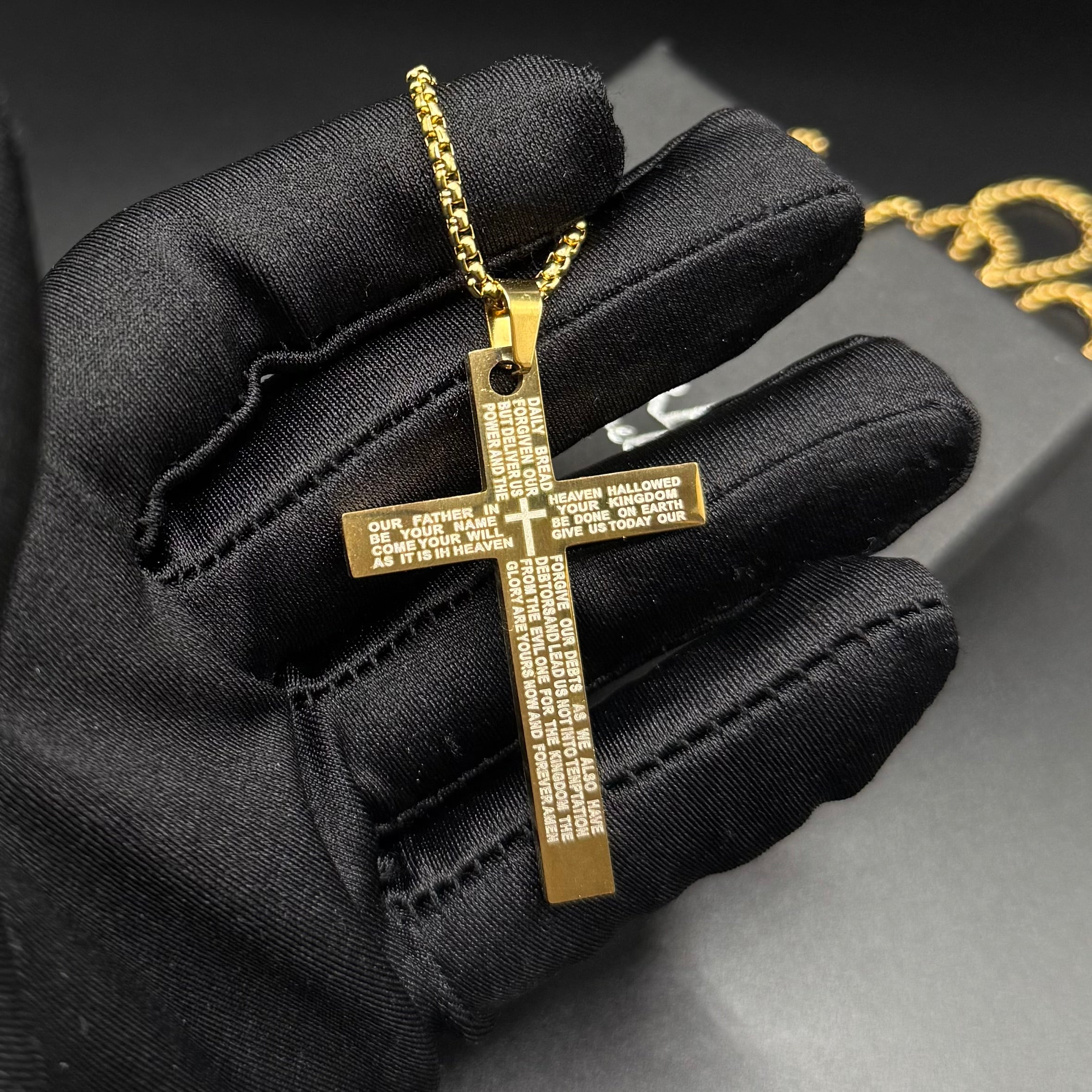 SALE | EDELSTAHL "GOLD AMEN CROSS V2" KETTE - ICERAIN JEWELRY
