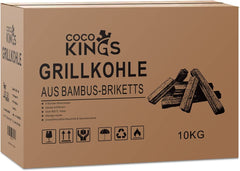 Cocokings Bambus Grillbriketts: Öko-Holzkohle für nachhaltiges BBQ & Perfekte Grillergebnisse - 6 Stunden Brenndauer