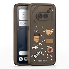Pikkme Nothing Phone 2A / Nothing Phone 2A Plus Cute Fun Cartoon 3D Bear Silicon Back Cover - Brown