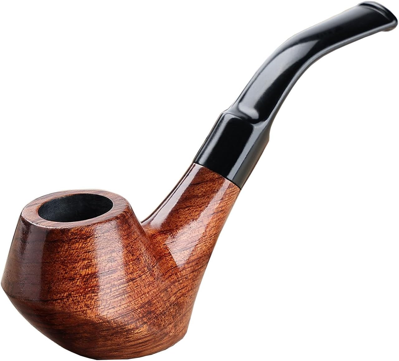 Joyoldelf Smoking Pipe, Wooden Tobacco Pipe with Gift Box, Creative Rosewood Tobacco Pipes for Smoking (no Need Pipe Stand) with Pipe Scraper, 9mm Pipe Filter and Smoking Accessories