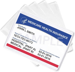 Bulk 25 Pack - Premium Medicare Card Protector Sleeves - Durable 2 ⅜ X 3 ⅜ Business Card Holders - Clear Plastic Covers for Insurance & Social Security Metro & License or Credit Cards by Specialist ID