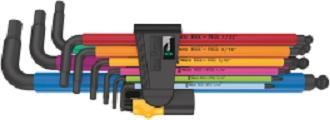 Wera Tools Hex Plus Multicolour Long Arm L-Key Set, Imperial, 9 Pieces