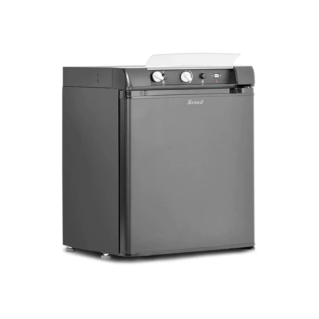 SMAD Compact Fridge 3-Way -  40L, Convenient and Versatile Mini Refrigerator for Campervan, Caravan, Motorhome, Hotel - AC/DC/GAS, 0-10°C, LED Light - Smad EU