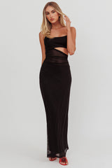 Romany Cut-Out Waist Maxi Dress Black by Selfie Leslie