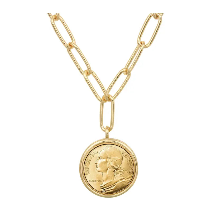 Liberty Coin Paperclip Necklace
