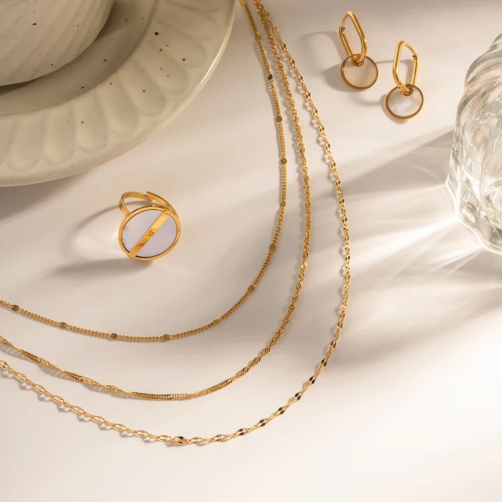 18K Classic Triple Layered Dainty Necklace