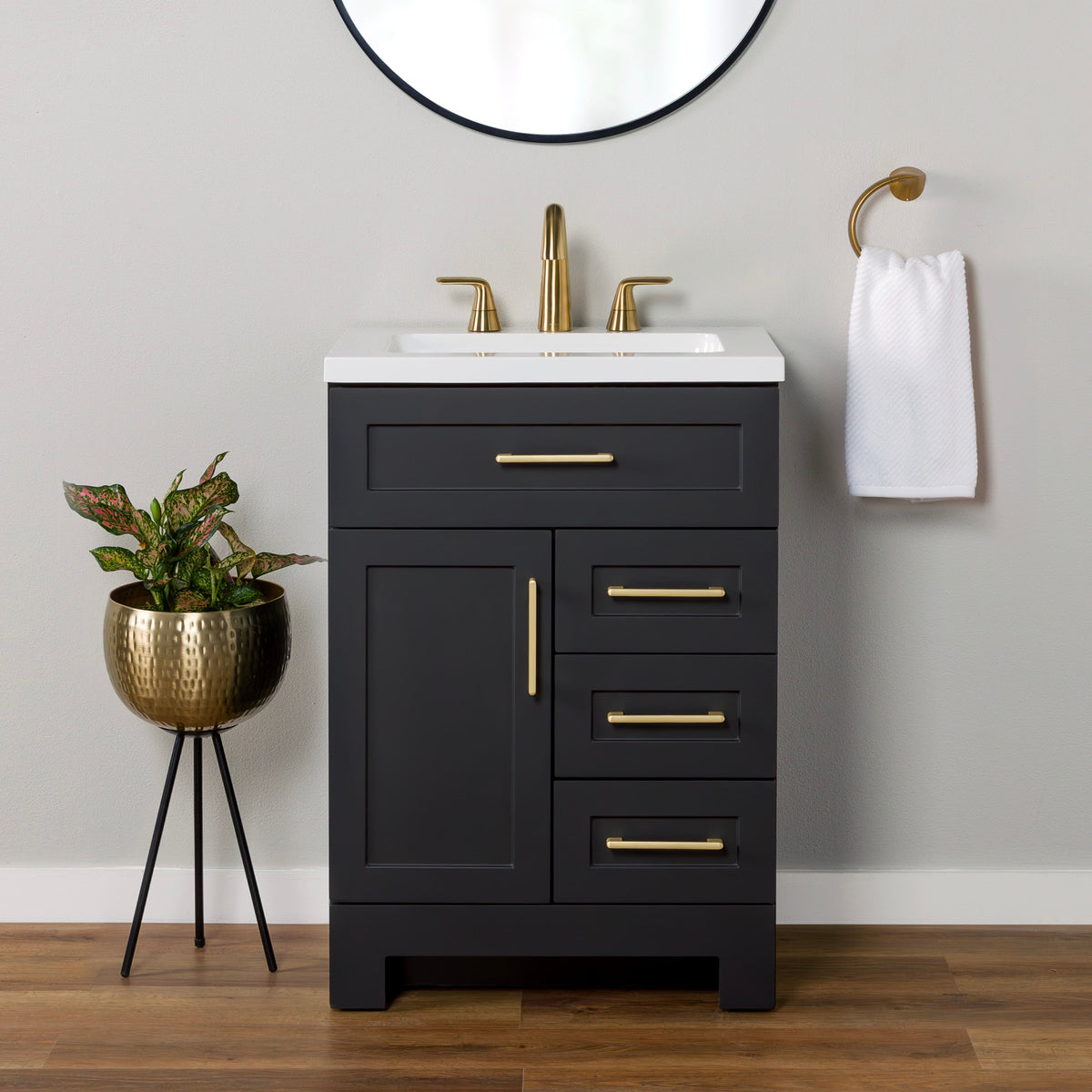 Style Selections Cauley 24-in Black Vanity Top