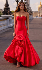 Sherri Hill 57845 - Strapless Mermaid Dress with Oversized Rose Detail